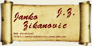 Janko Žikanović vizit kartica